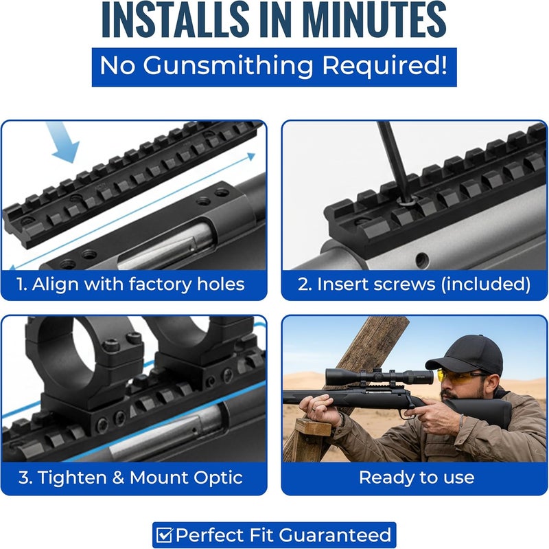 Gotical Store Picatinny Rail Mount for Savage Axis/Edge Rifles Mounting Hardware Included Allows for Picatinny or Weaver 5 PC of Each Size #6-48 Length 6mm/8mm - Image 4